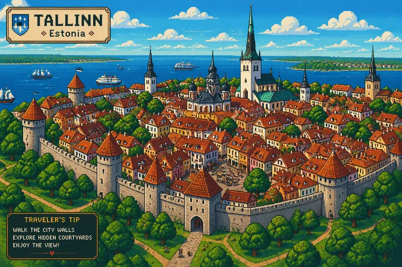 Tallinnan vanhakaupunki ylhäältä päin kuvattuna Tallinnan vanhakaupunki ylhäältä päin kuvattuna