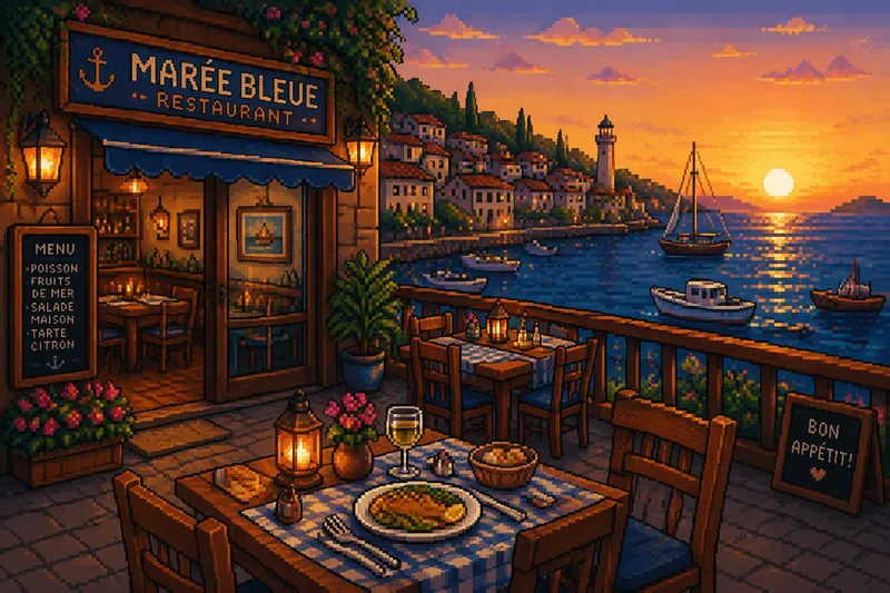 Moderni ravintola sataman laidalla Moderni ravintola sataman laidalla