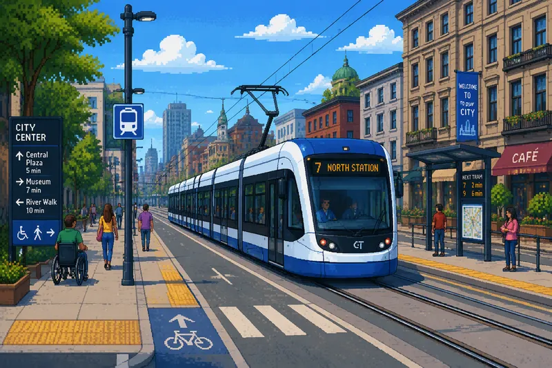 Moderni raitiovaunu Tallinnan kaupunkikuvassa