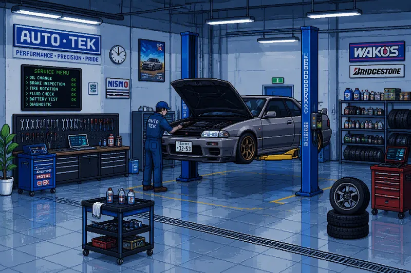 Moderni autokorjaamo ja huoltotiloja