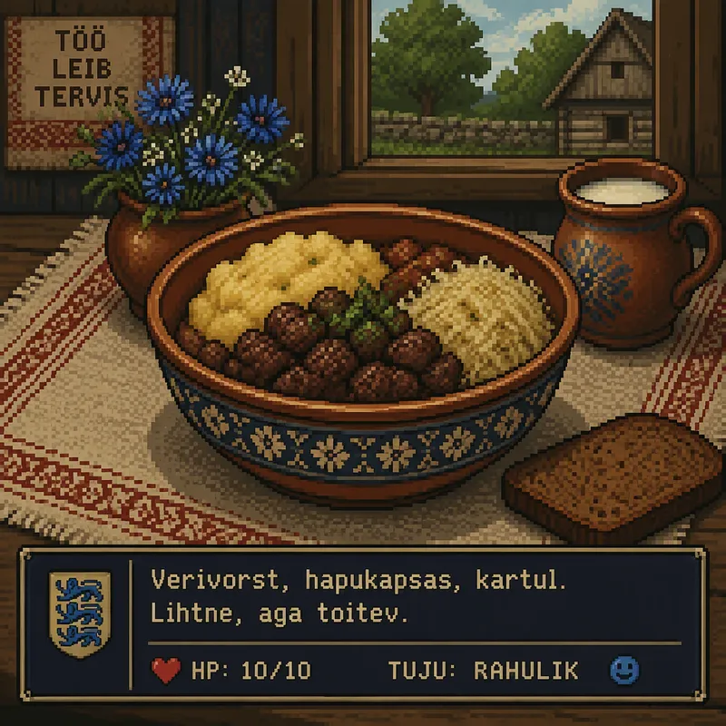 Perinteistä virolaista ruokaa keraamisessa kulhossa Perinteistä virolaista ruokaa keraamisessa kulhossa