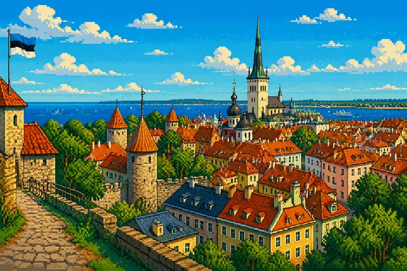 Tallinnan vanhakaupunki punaisine kattoineen Tallinnan vanhakaupunki punaisine kattoineen