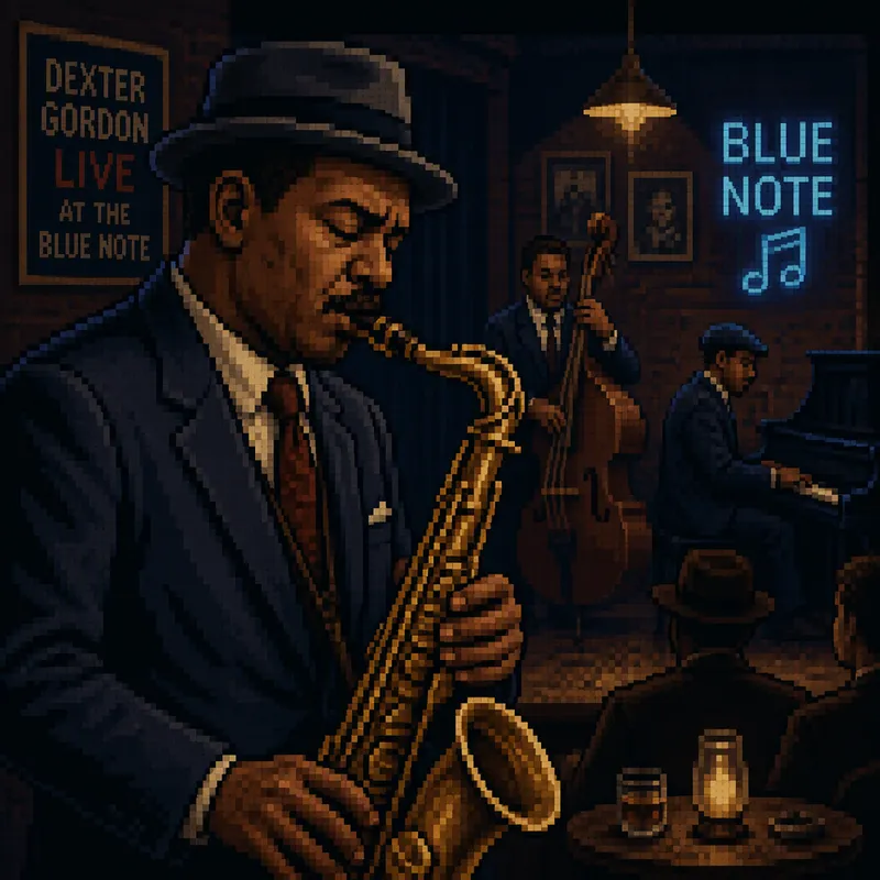 Jazz-muusikko soittamassa saksofonia tunnelmallisessa klubissa Jazz-muusikko soittamassa saksofonia tunnelmallisessa klubissa