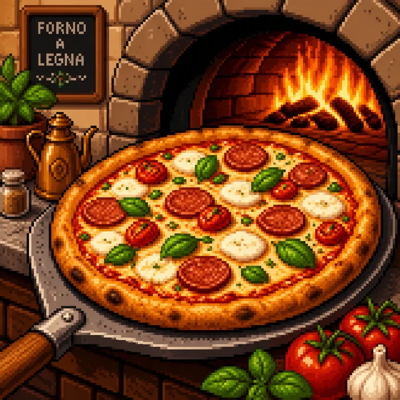 Kiviuunissa paistettu pizza tuoreilla täytteillä Kiviuunissa paistettu pizza tuoreilla täytteillä