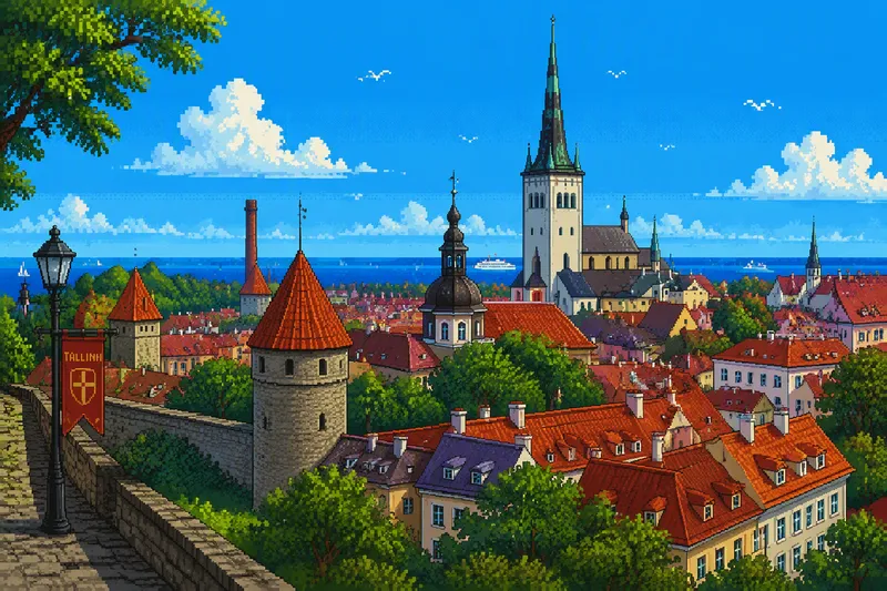 Tallinnan vanhankaupungin kattoja ja kirkontorneja Tallinnan vanhankaupungin kattoja ja kirkontorneja