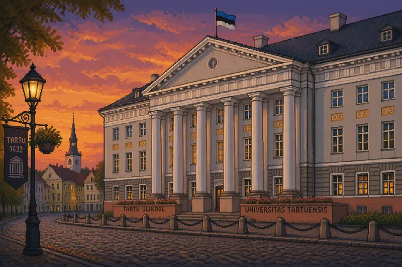 Tarton yliopiston historiallinen rakennus auringonvalossa Tarton yliopiston historiallinen rakennus auringonvalossa