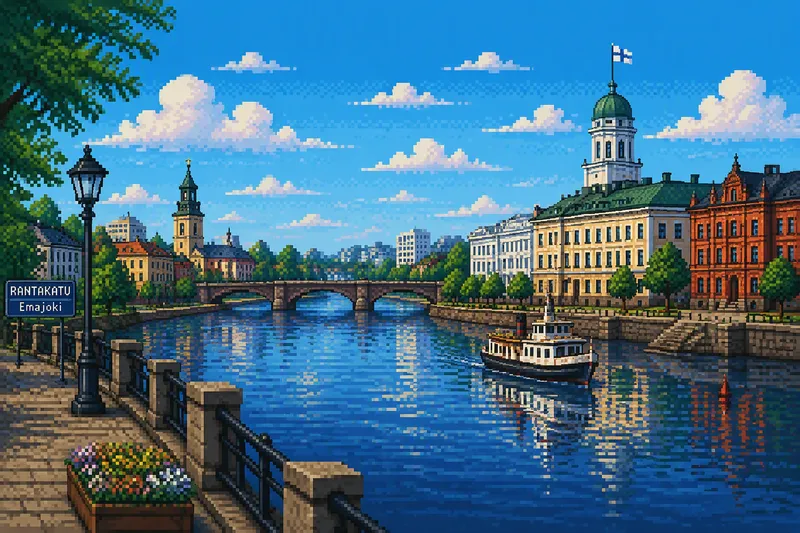 Emajoki-joki virtaa Tarton historiallisen keskustan halki