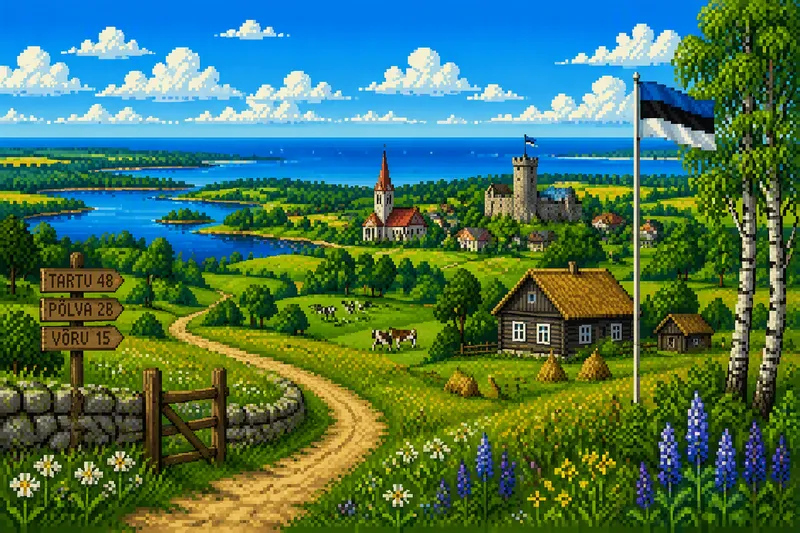 Vorumaan vehreät maisemat kesällä Vorumaan vehreät maisemat kesällä
